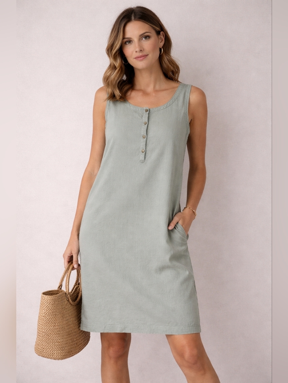 Vintage EDDIE BAUER Linen Sleeveless Dress Jumper